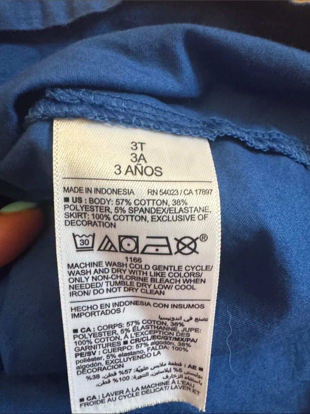 Old Navy Royal Blue Flutter Sleeve Dress 3T